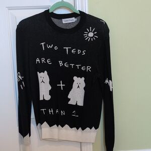 Teddy Fresh Black and White Crew Neck Sweater